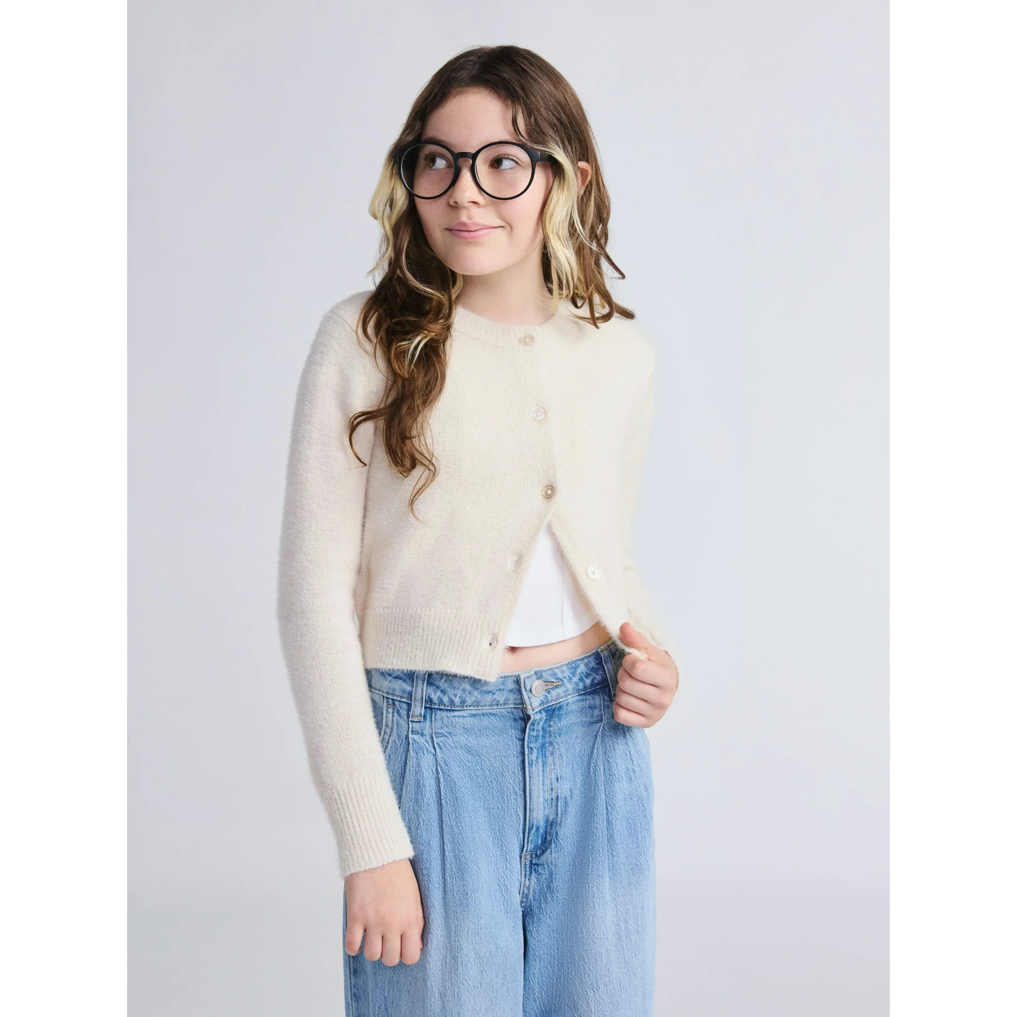 Weekend Academy Girls Long Sleeve Knit Cardigan, Sizes 4-18 | Walmart (US)