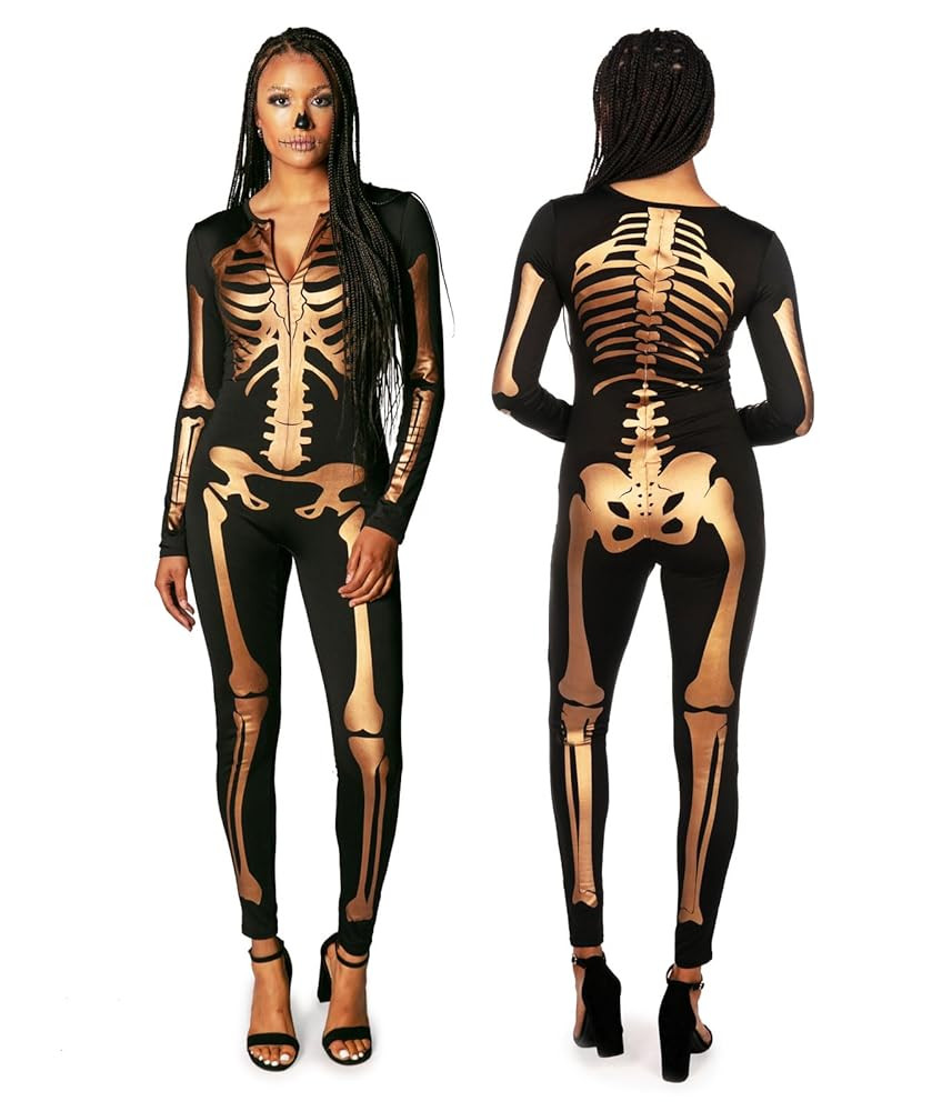 Tipsy Elves Form Fitting & Flattering Skeleton Bodysuits for Halloween - Women's Sexy Skeleton Co... | Amazon (US)