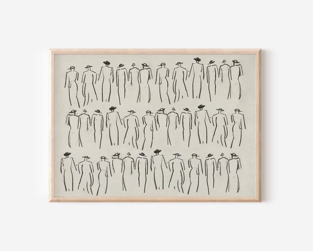 Figure Sketch Vintage Drawing Figure Wall Art Minimalist Wall Art Downloadable Prints Gentleman A... | Etsy (US)