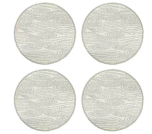 Make Your Selection: Temp-tations Seasonal Set of (4) 14" Round Beaded Placemats | QVC