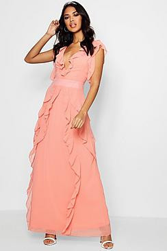 Boutique  Waterfall Ruffle Maxi Dress | Boohoo.com (US & CA)