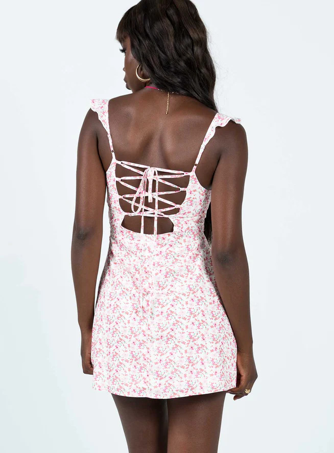 Landon Mini Dress Pink Floral | Princess Polly US