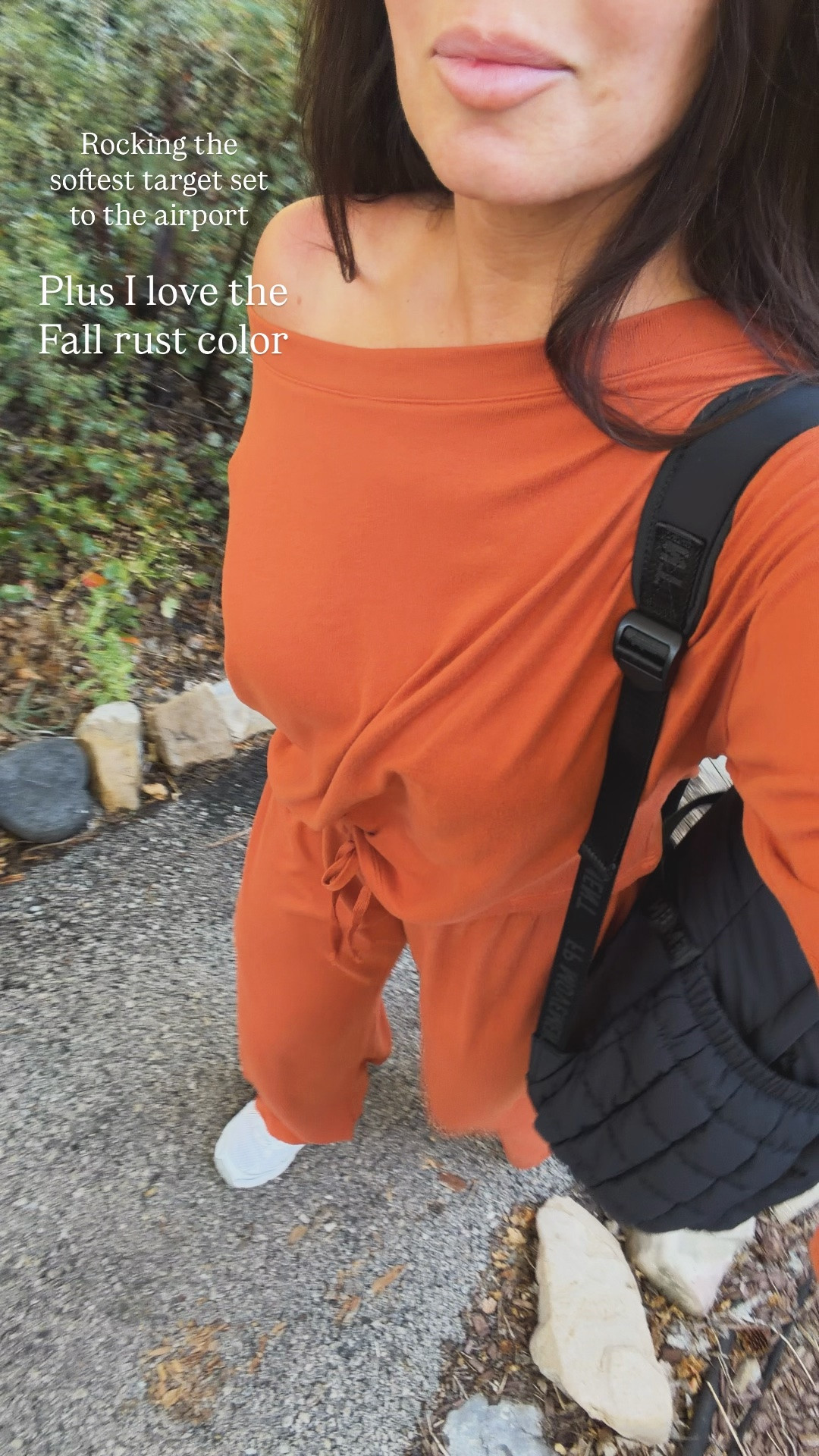 My OOTD for the airport This target set is soft and and I love rust!! I’m in a size small

#LTKootd #LTKgrwm #LTKmomlife