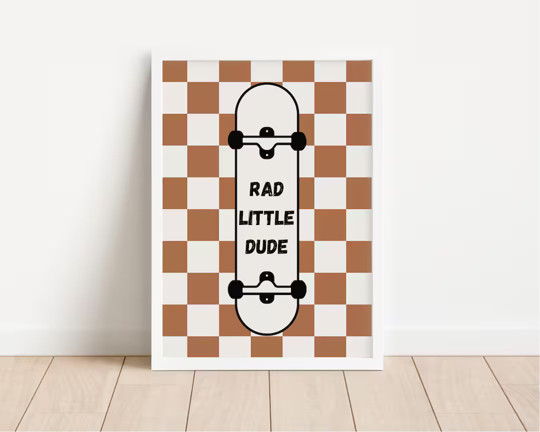 Rad Little Dude Skateboard Wall Art, Tween Bedroom Art, Girl Room Decor, Nursery Art, Playroom Ar... | Etsy (US)
