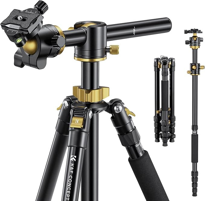 K&F CONCEPT 67 inch Camera Tripod Horizontal Aluminum Tripods Portable Monopod with 32mm Ball Hea... | Amazon (US)