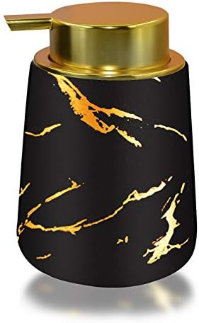 BECHOICEN Gold Dish Soap Dispenser for Kitchen Ceramics Hand Soap Dispenser with Marble Veins Lot... | Amazon (UK)