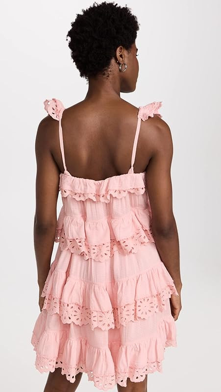 Innika Women's Schiffli Scallop Frill Mini Dress | Amazon (US)