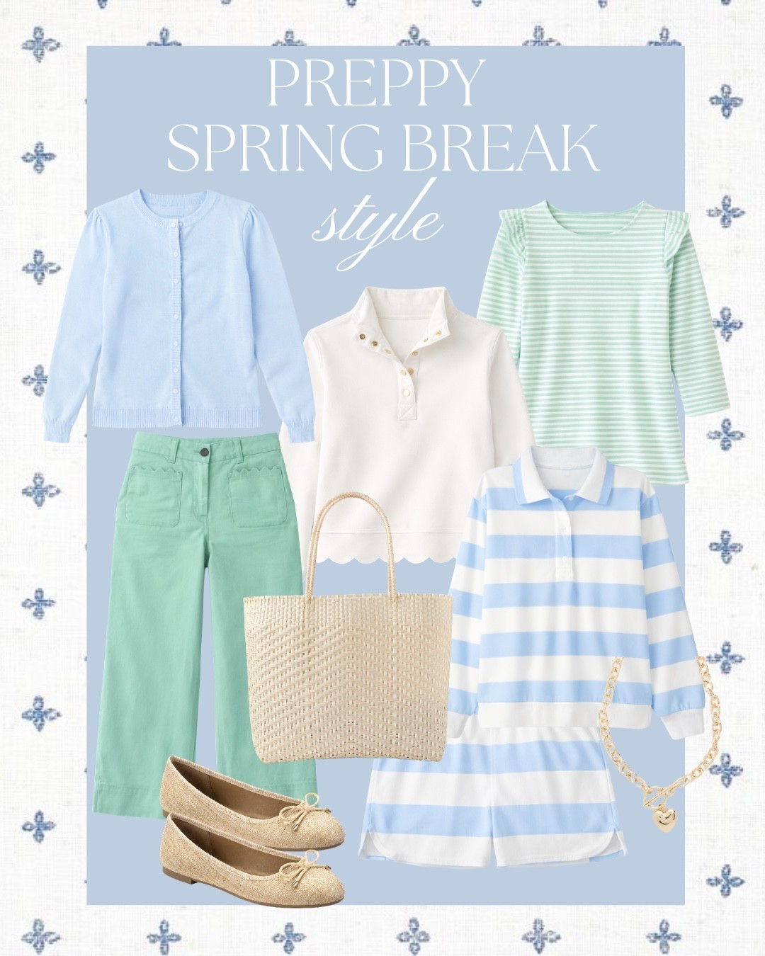 Preppy spring break style on sale!

Grandmillennial style, blue and green, blue and white, crown and ivy, Belk style, classic style, spring style 

#LTKootd