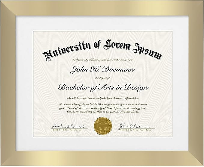 Americanflat 11x14 Diploma Frame with Shatter-Resistant Glass - Use as 8.5x11 Frame with Mat or D... | Amazon (US)