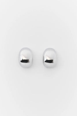 Silver Oval Stud Earrings | Avara