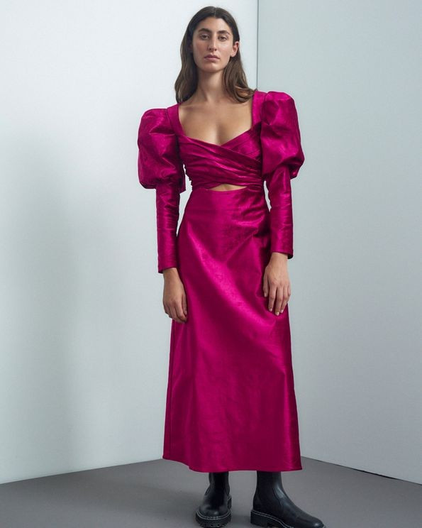 Rosario Puff Sleeve Midi Dress | Atterley (UK)