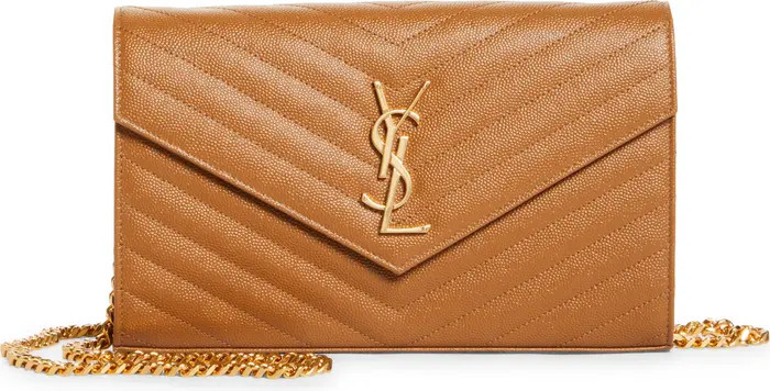 Large Monogram Quilted Leather Wallet on a Chain | Nordstrom