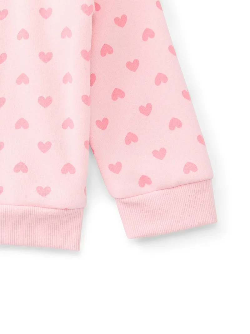 Wonder Nation Toddler Girls Fleece Sweatshirt with Long Sleeves, Sizes 2T-5T | Walmart (US)