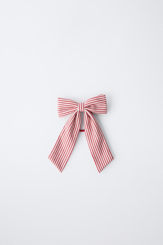 STRIPED BOW CLAW CLIP HAIR TIE | Zara UK