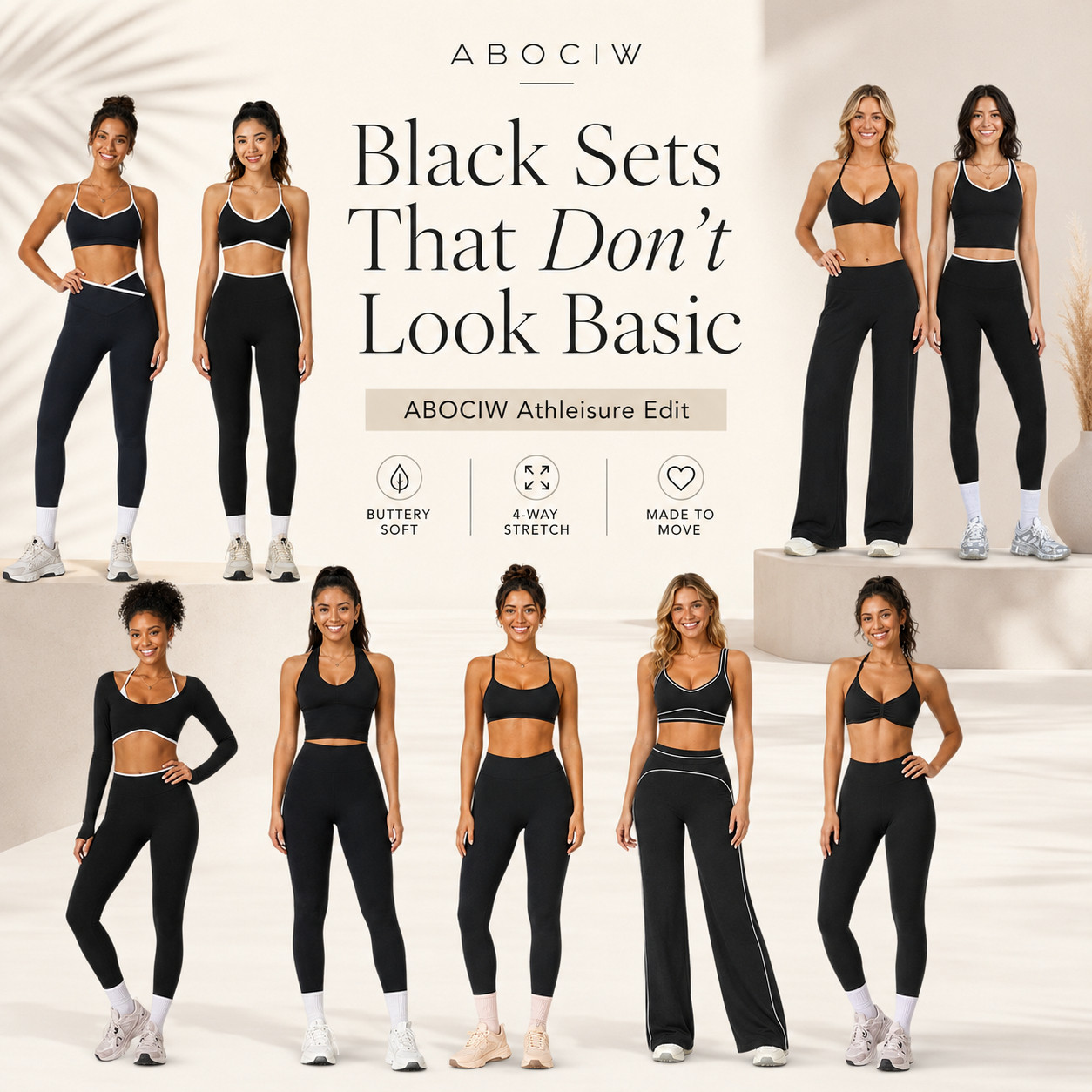 ABOCIW Elevated Athleisure | All Black Edit | CSB Dupes

BLACK SETS THAT DON'T LOOK BASIC

ABOCIW black athleisure sets that give expensive activewear energy without the expensive price tag. 

These are some of the closest Amazon dupes I’ve found for CSB-style sets — sleek, sculpting, flattering, and way more elevated than a basic workout outfit.

I did the digging for you and pulled the black ABOCIW sets that look polished enough for Pilates, gym days, hot girl walks, errands, travel days, coffee runs, and everyday lounge. 

Think buttery-soft fabric, 4-way stretch, contouring fits, contrast trim, flattering sports bras, leggings, wide-leg pants, and mix-and-match pieces that make getting dressed feel effortless.

This is the kind of Amazon athleisure that looks designer at first glance but still gives you that budget-friendly “wait, that’s Amazon?” moment. 

Perfect if you love minimal black sets, clean-girl activewear, studio-to-street outfits, and elevated basics that actually feel wearable.


↓ Everything is linked!

#LTKActive #LTKSaleAlert #LTKTravel