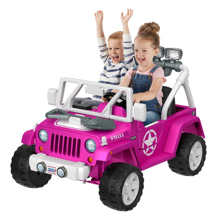 Power Wheels Jeep Wrangler Willys Pink Ride On 12V Vehicle - Walmart.com | Walmart (US)