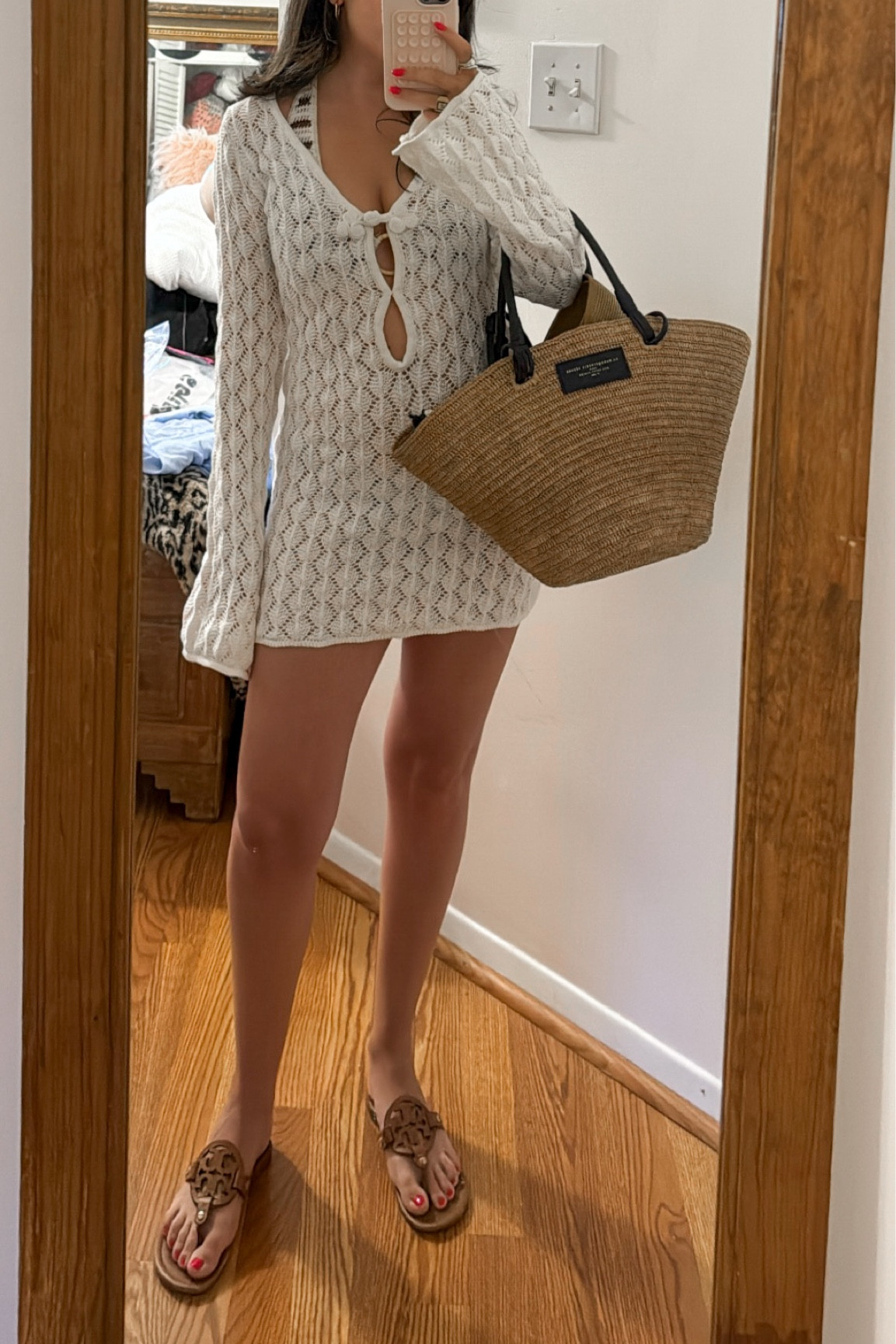 white christmas dresses Tulip Blue Crochet Mini Dress main image 1