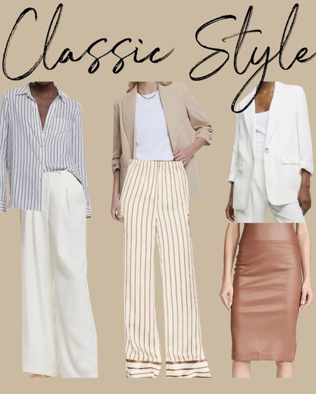Kat Jamieson shares classic outfit pieces. Workwear, office style, trouser, pencil skirt, pants, blazers, button down, chic, neutral aesthetic. 

#LTKworkwear #LTKstyletip #LTKunder100