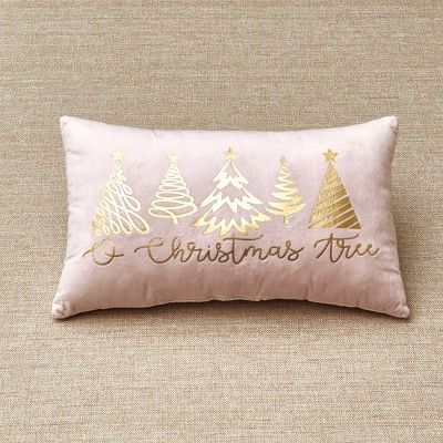 Lakeside O Christmas Tree Decorative Accent Lumbar Pillow with Holiday Motif | Target