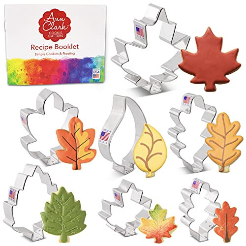 Ann Clark Cookie Cutters Fall Leaves Cookie Cutters 7-Pc. Set Made in the USA, Oak, Teardrop, and Maple Leaf Shapes | Amazon (US)