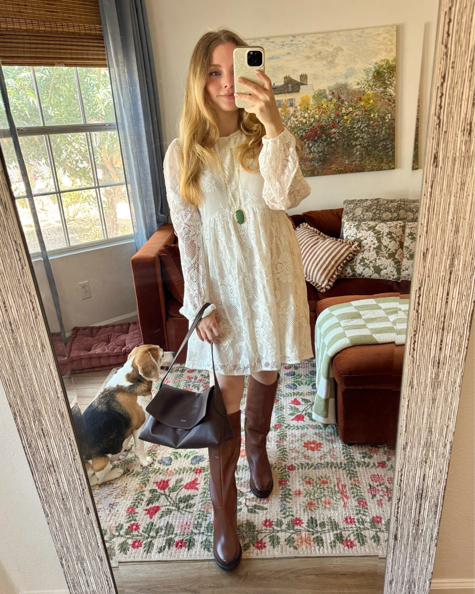 the most beautiful fall lace dress! wearing my normal small, runs a lil oversized.

#LTKSeasonal #LTKSaleAlert #LTKootd