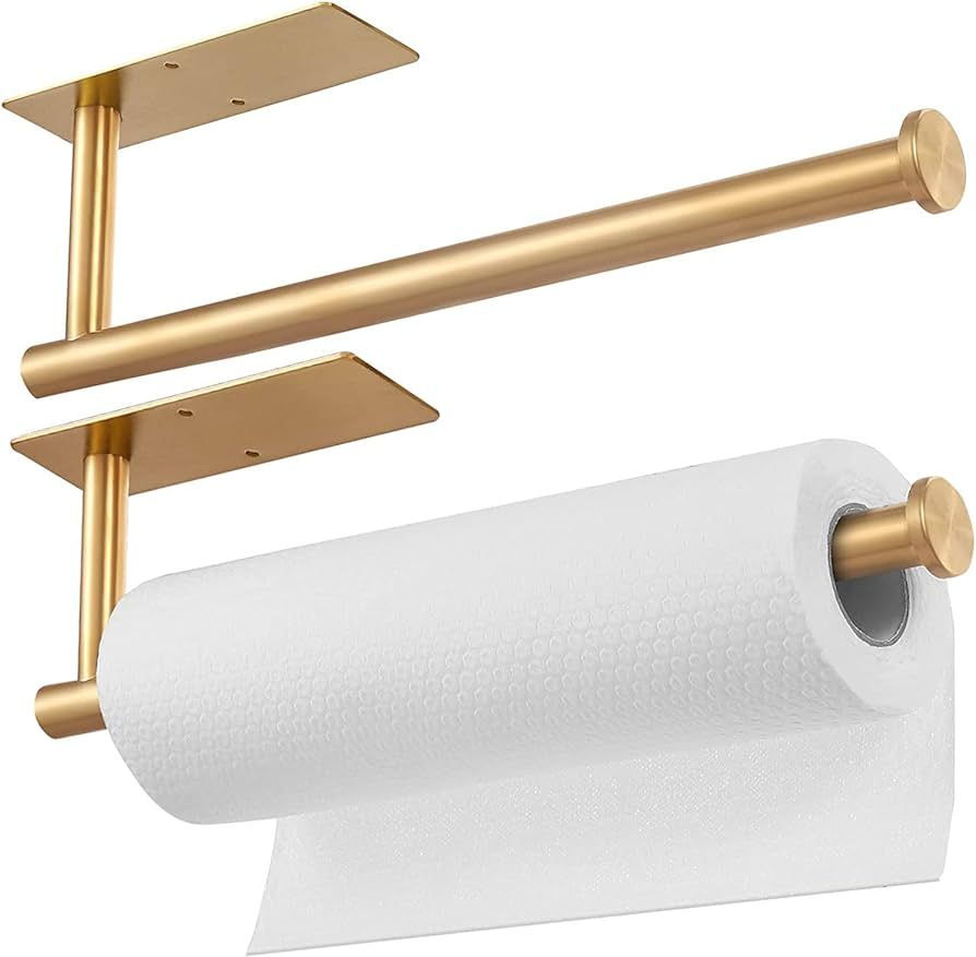 2 Pcs Paper Towel Holder, Self Adhesive or Screw Mounting, Paper Towel Holder Wall Mount, SUS304 ... | Amazon (US)