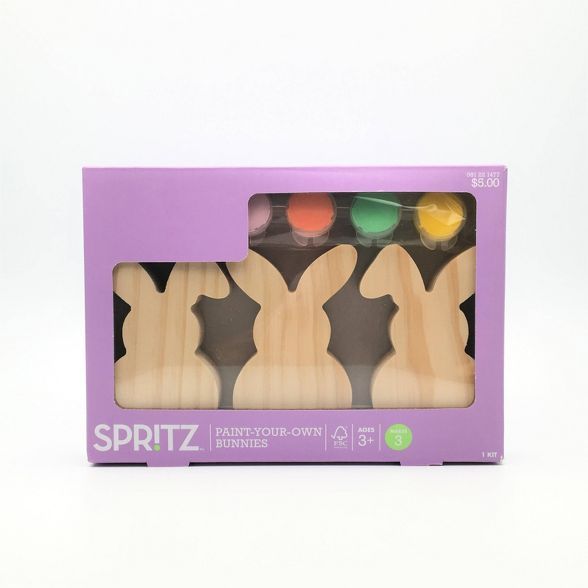 3pk Wood Paint-Your-Own Bunnies Kit - Spritz™ | Target
