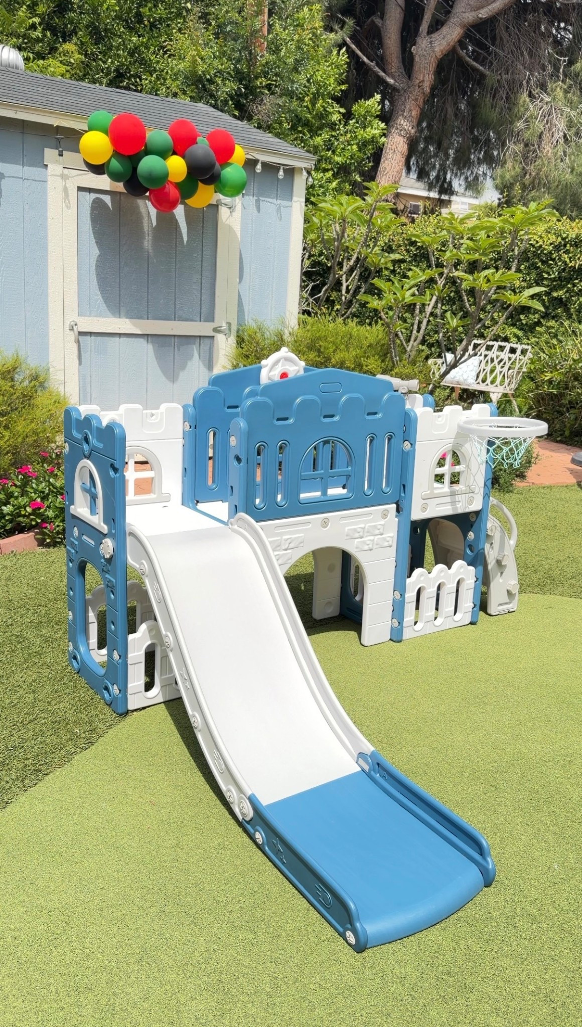 This toddler slide was a hit at my son’s birthday party! Check out link below for this and more toddler slide options to keep your little ones busy especially since summer is almost here. 🫶🏾❤️