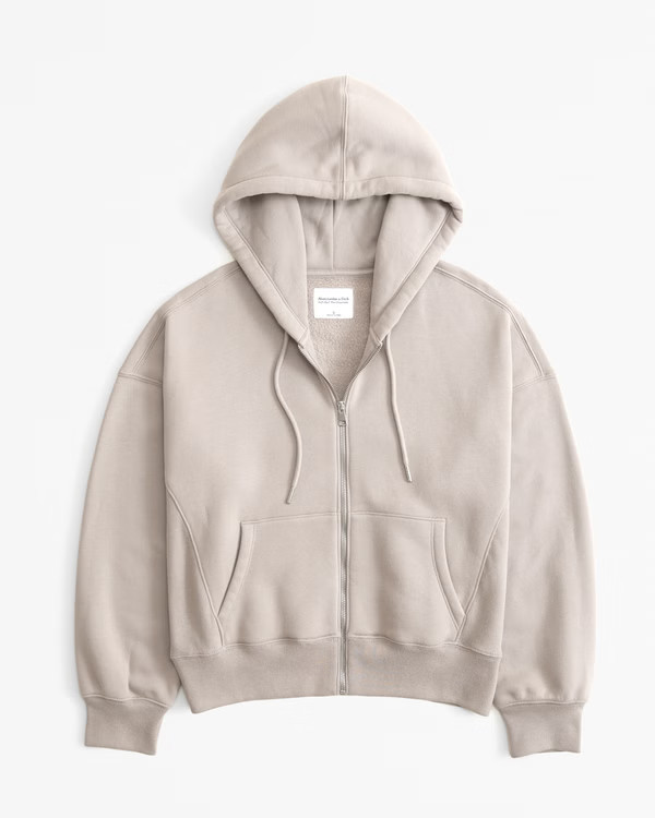 Essential Ribbed Sunday Hooded Full-Zip | Abercrombie & Fitch (US)
