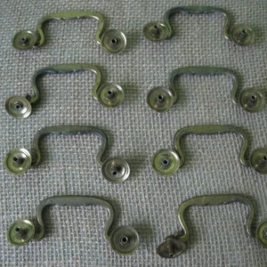 Swan Neck Style Brass Pull With Stamped Brass Backplates Set of 8 Marked CANADA CB1844 Reclaimed ... | Etsy (US)