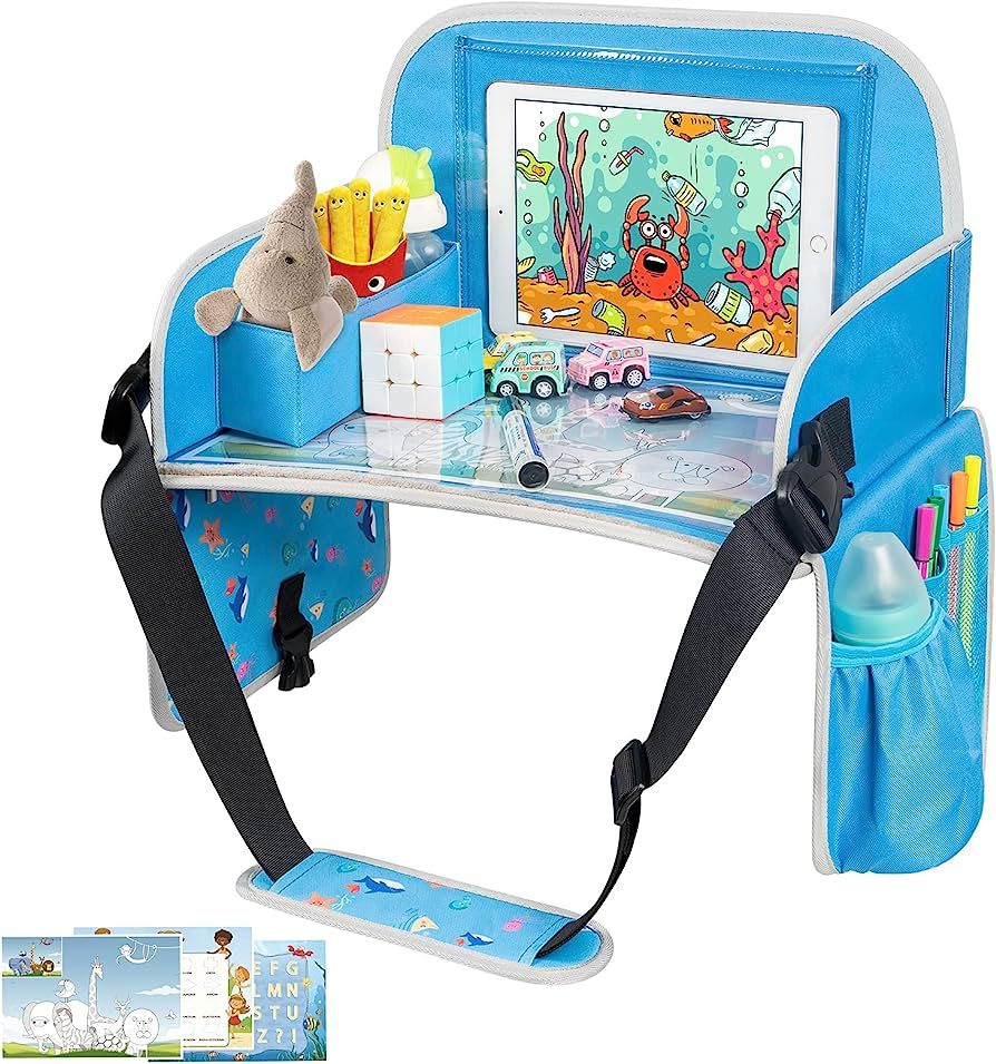 Kids Travel Tray, Car Seat Trays For Kids Travel, Toddler Airplane Travel Accessories With Tablet... | Amazon (US)
