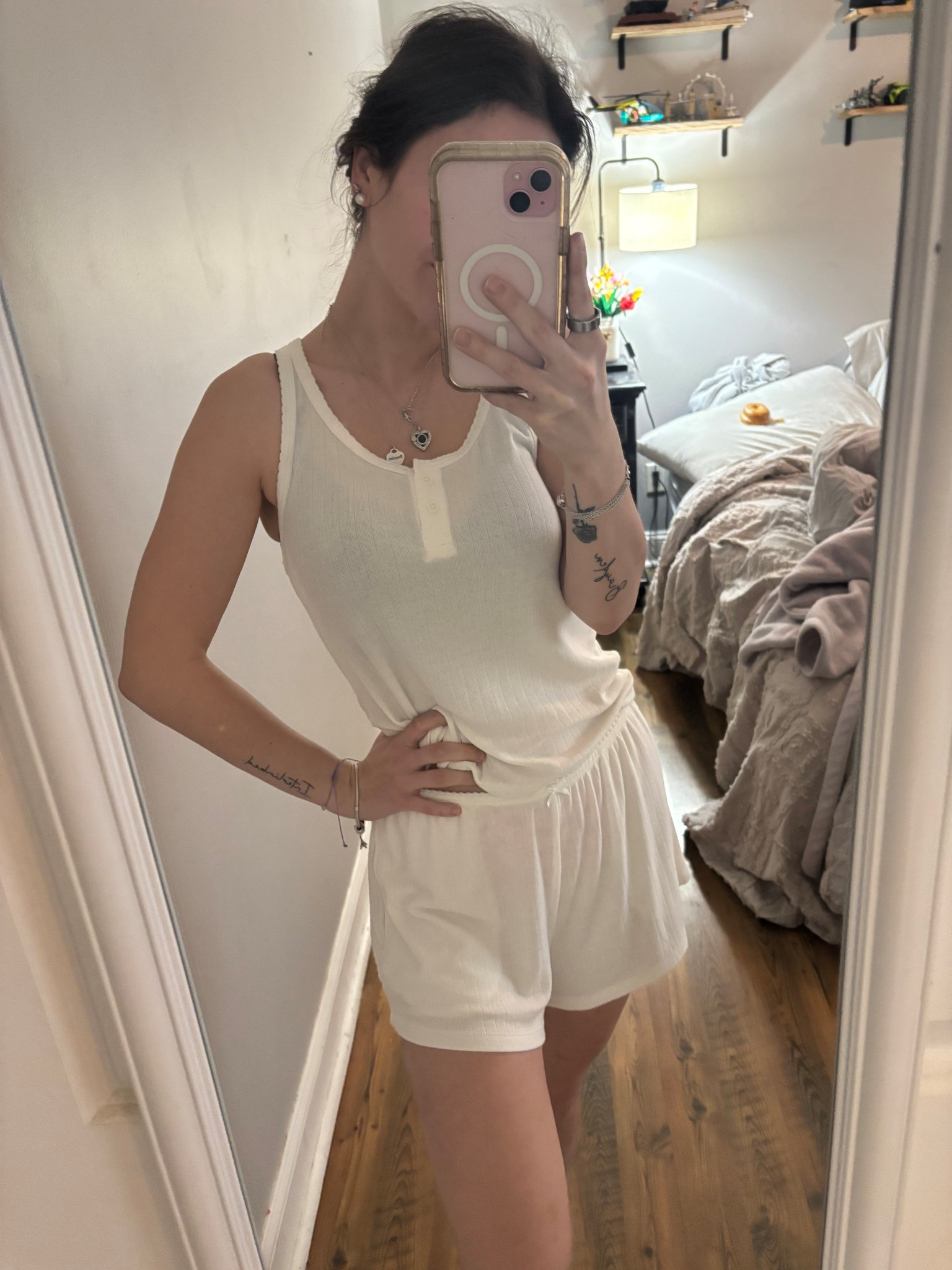 The cutest pajama/lounge set from target 😍 I do maybe recommend sizing down, I’m 5’3” and 115lbs and this is a tad big on me.

#LTKPetite #LTKFindsUnder50