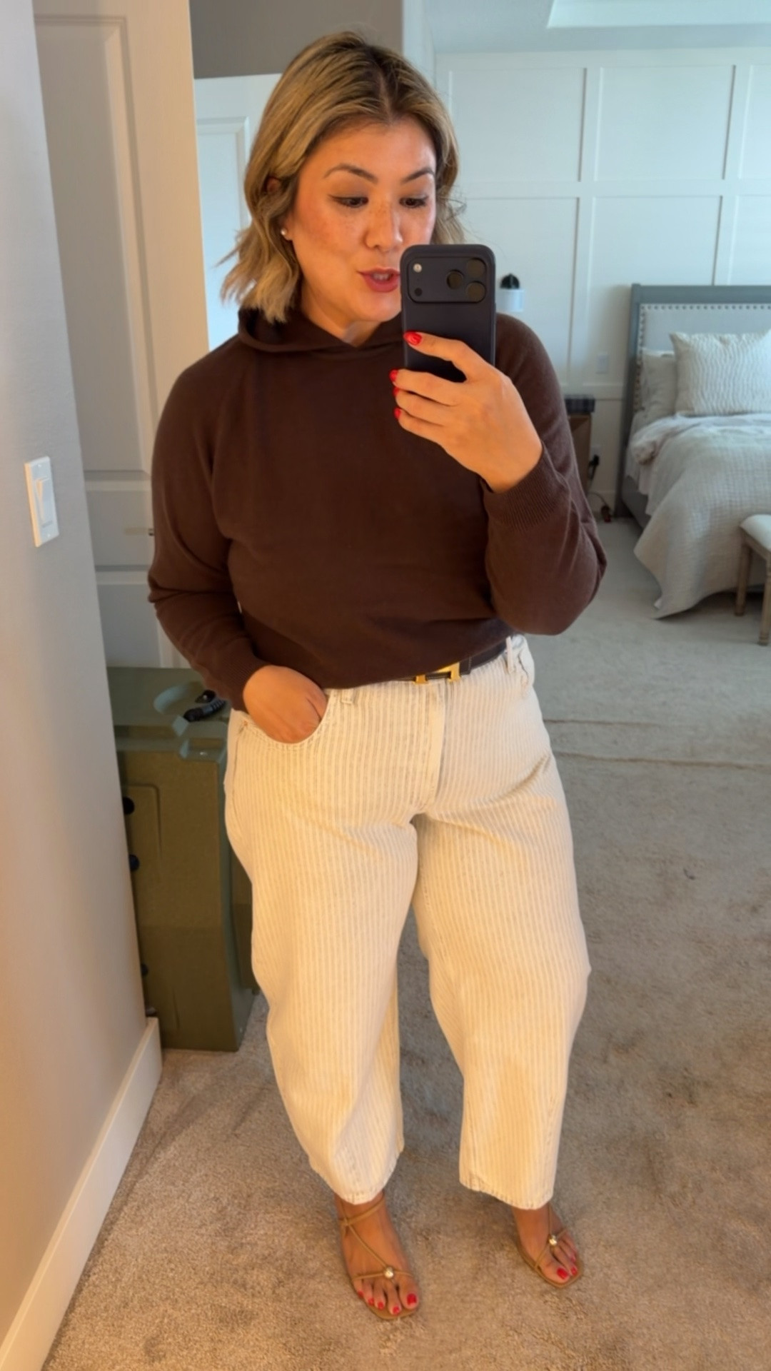 Wearing a large in the sweater.

#LTKootd #LTKOver40 #LTKSaleAlert