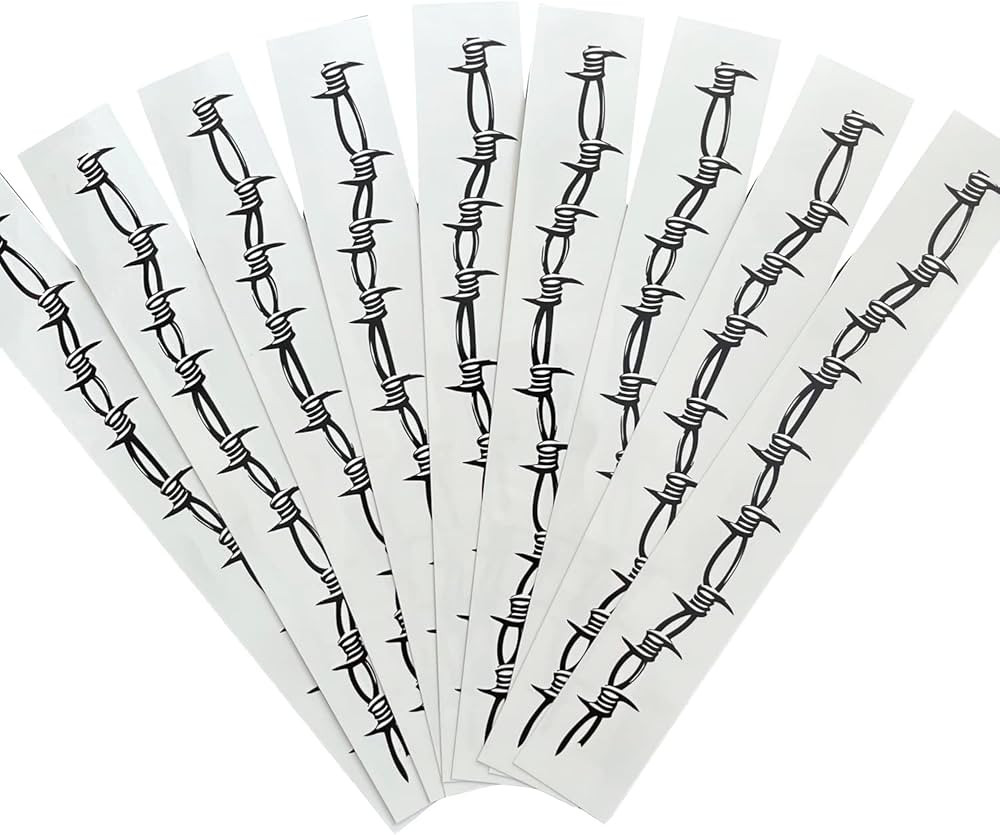 Barb Wire Tattoo for Kids, Black Barbed Wire Temporary Tattoos Pamela Anderson Costume Barbed Wir... | Amazon (US)