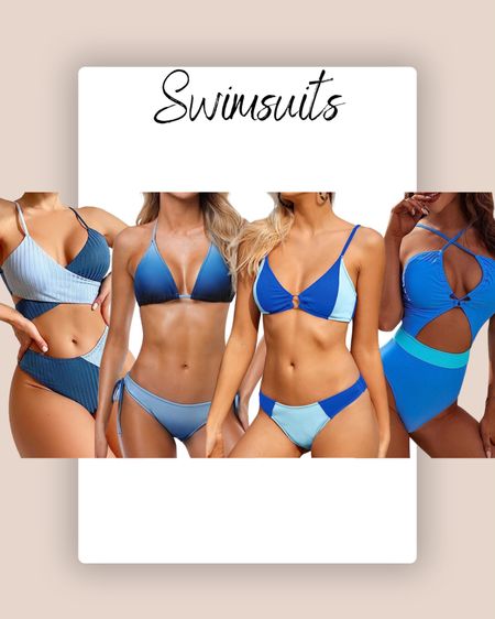 Blue swimsuit, bikini, one piece swimwear 

#LTKfindsunder50 #LTKtravel #LTKswim