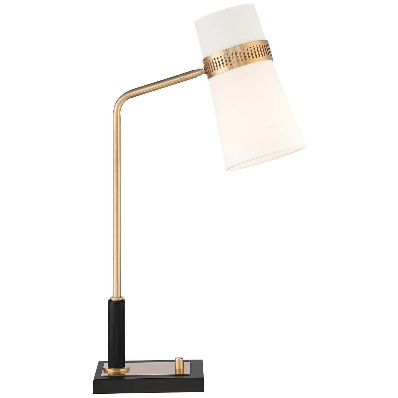 Possini Euro Cartwright Antique Brass and Black Desk Lamp with USB Port - #98H42 | Lamps Plus | Lamps Plus