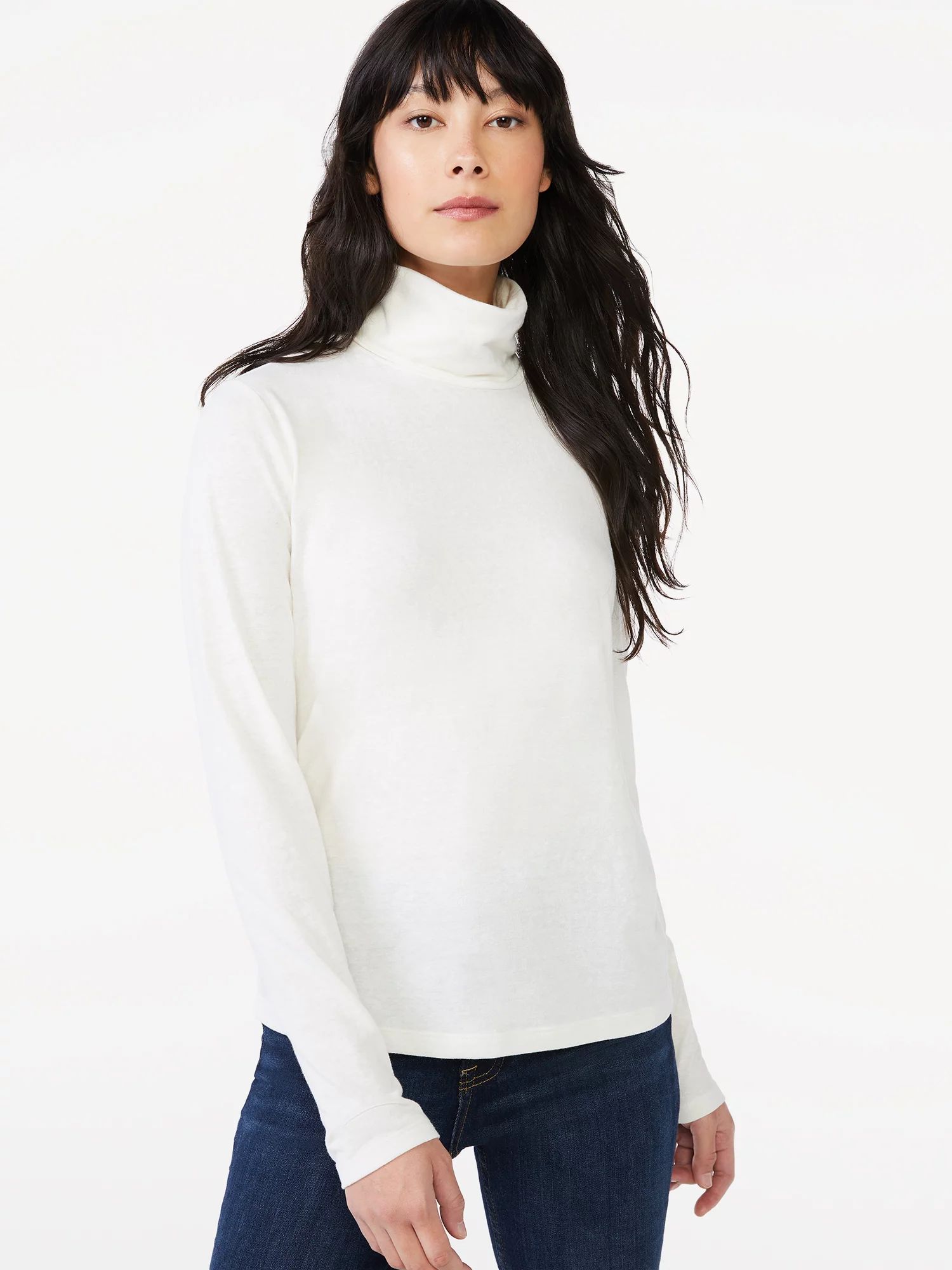 Free Assembly Women's Relaxed Fit Turtleneck | Walmart (US)