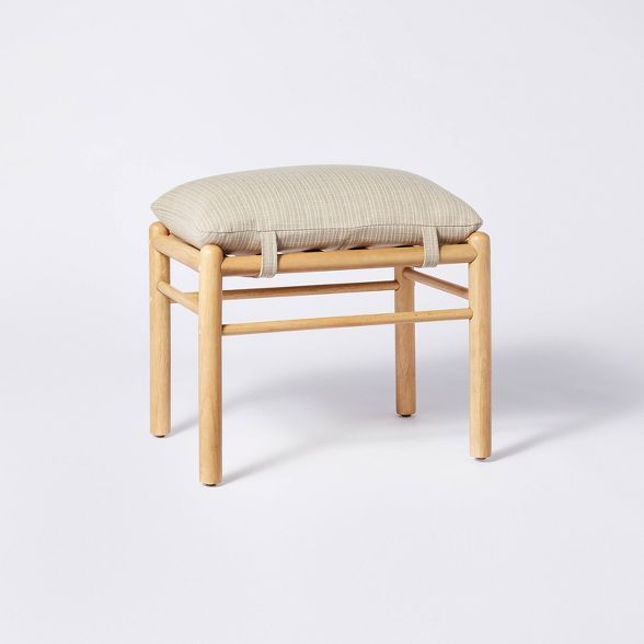 Emery Wood and Upholstered Ottoman with Straps - Threshold™ designed with Studio McGee | Target