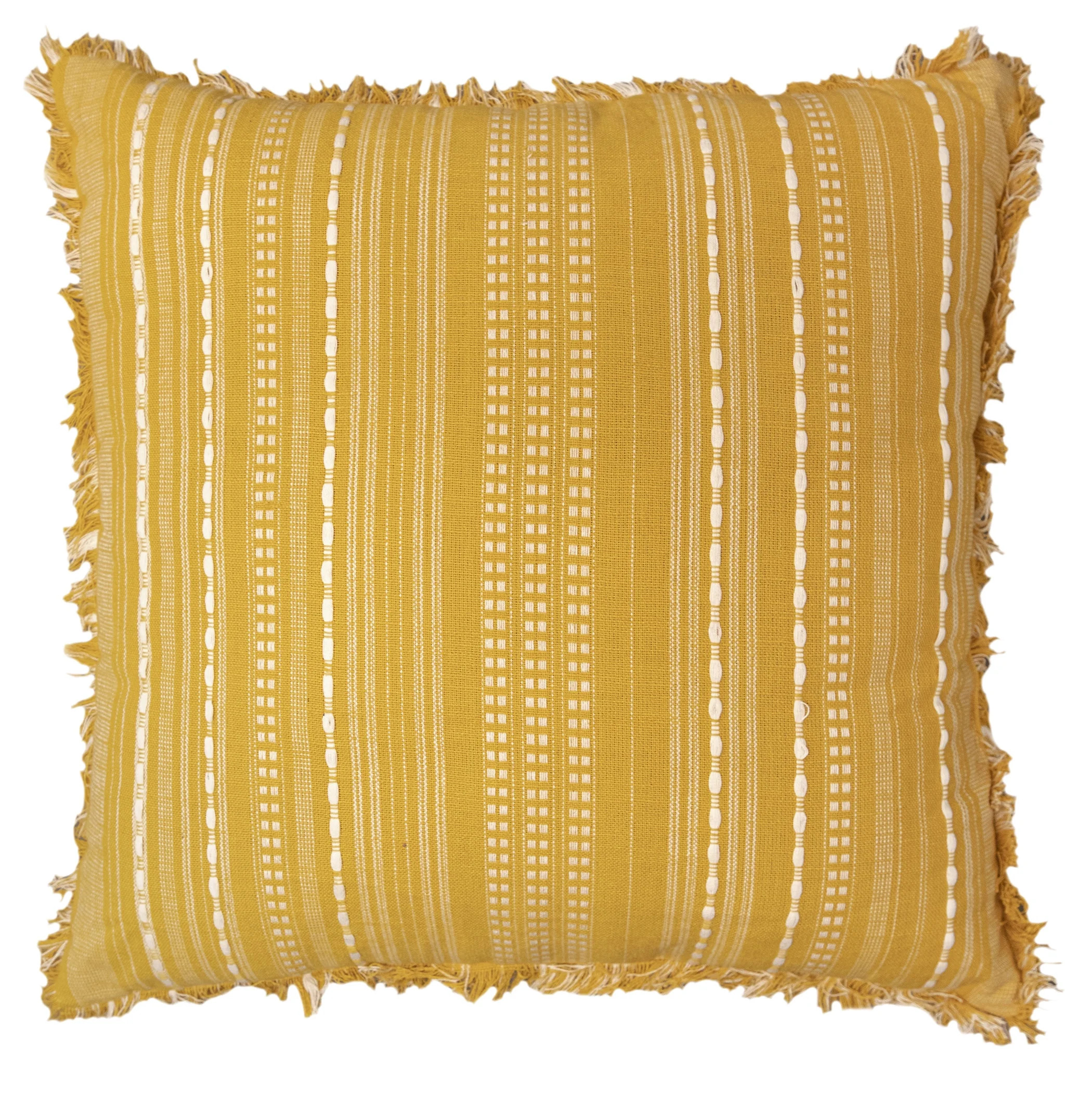 Better Homes & Gardens Decorative Throw Pillow, Reversible Stripe, Square, Yellow, 20''x20'', 1Pa... | Walmart (US)