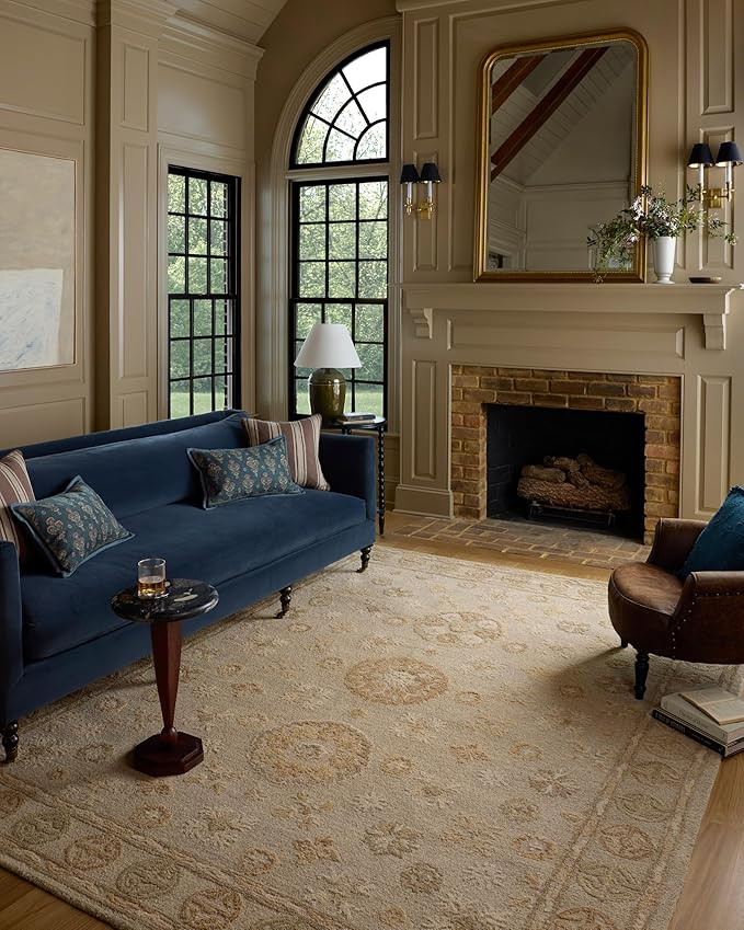 Loloi Chris Loves Julia Dorothea Collection DRT-03 Dove/Natural 3'-6" x 5'-6" Accent Rug Wool Neu... | Amazon (US)