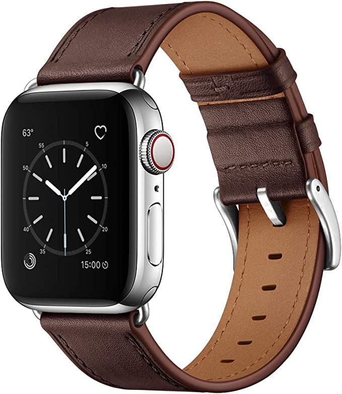 OUHENG Compatible with Apple Watch Band 49mm 45mm 44mm 42mm, Genuine Leather Band Replacement Com... | Amazon (US)