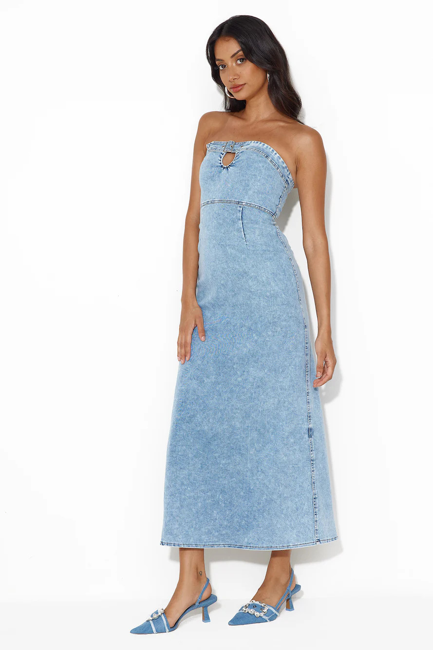 Choice Is Yours Strapless Maxi Dress Denim | Hello Molly (US)