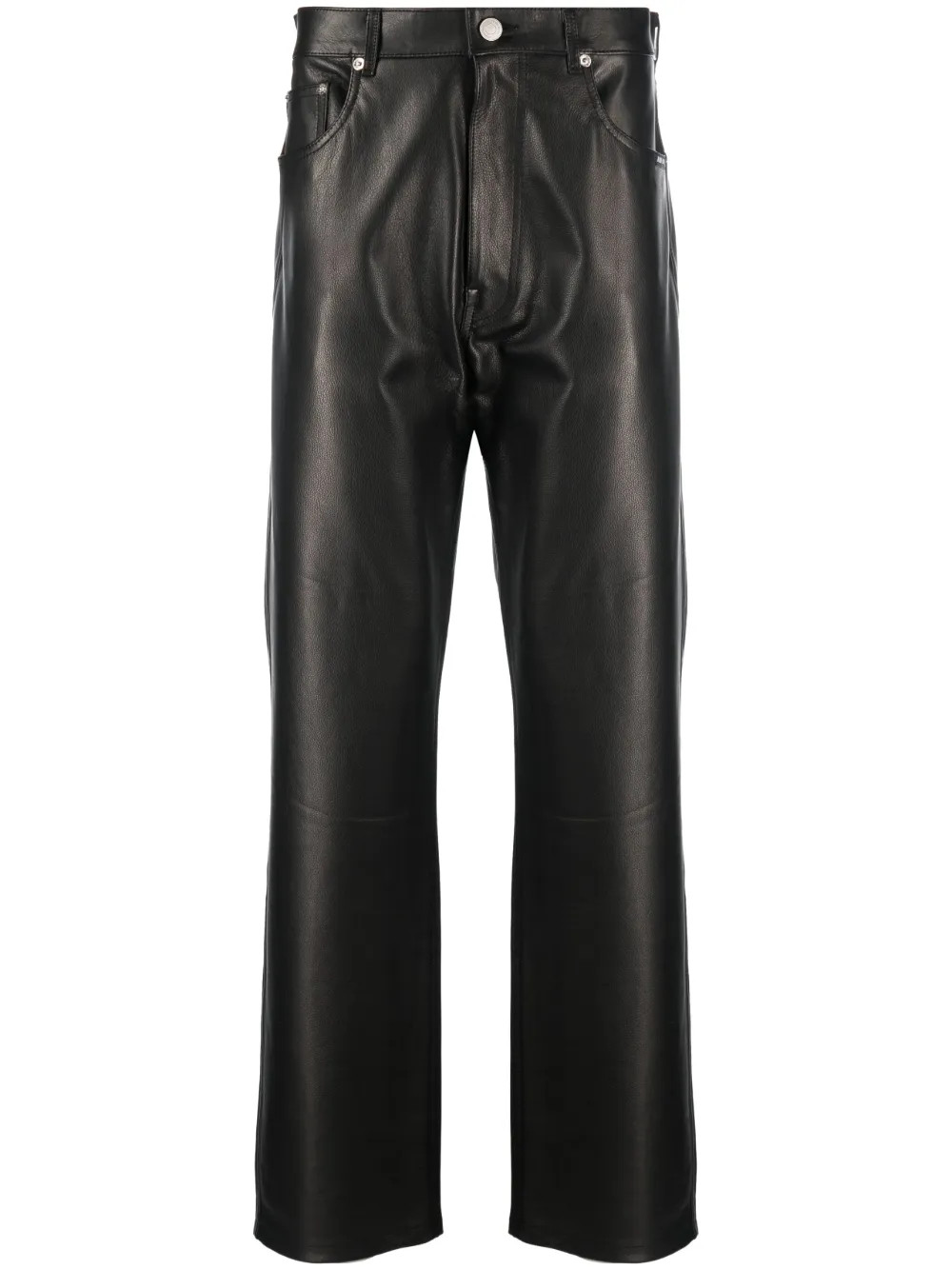 pantalon en cuir à coupe droite | Farfetch Global