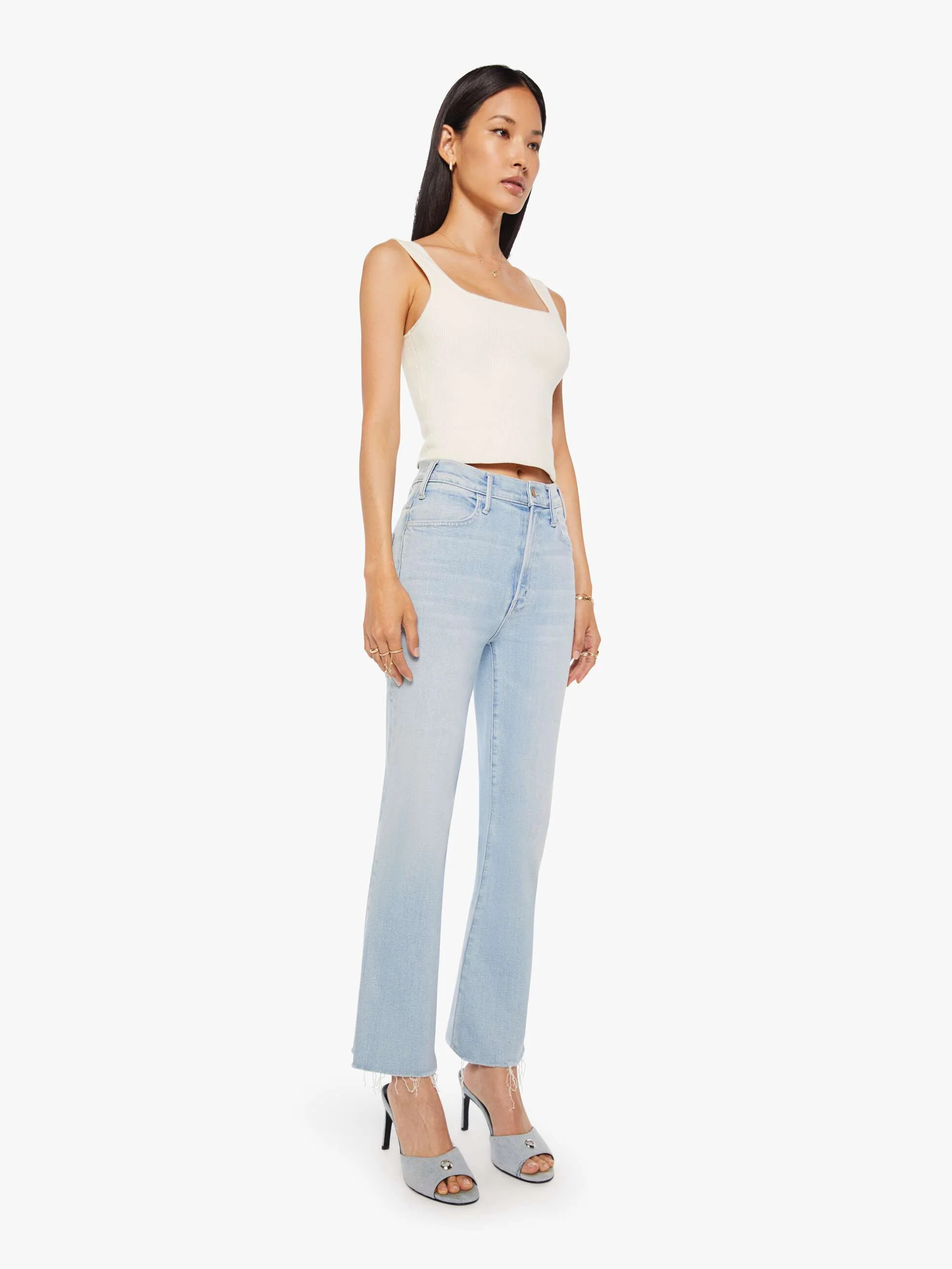 The Hustler Ankle Fray - Ball's In Your Court | Mother Denim