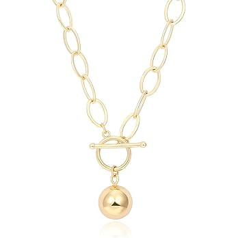Aobei Pearl 18K Gold Plated Moon Star Lion Evil Eye Love Heart Cross Pendant Necklace Medallion P... | Amazon (US)