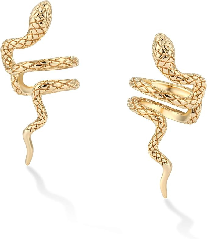 Valloey Rover 14K Gold Plated Wide Cuff Earring Clip On Cartilage Earrings Huggie Ear Cuff Gold E... | Amazon (US)