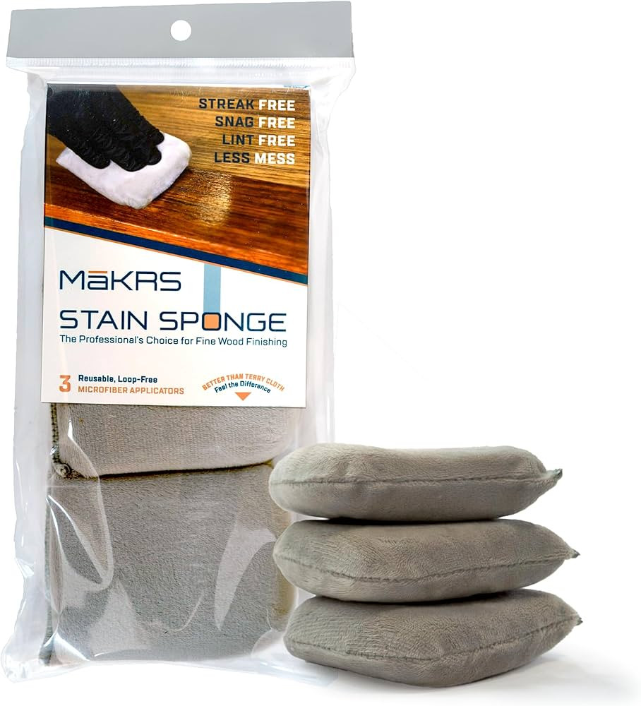 MaKRS - Stain Sponge, (3 Pack) Staining Pads, Lint, Snag & Streak-Free Wood Stain Applicator, Mic... | Amazon (US)