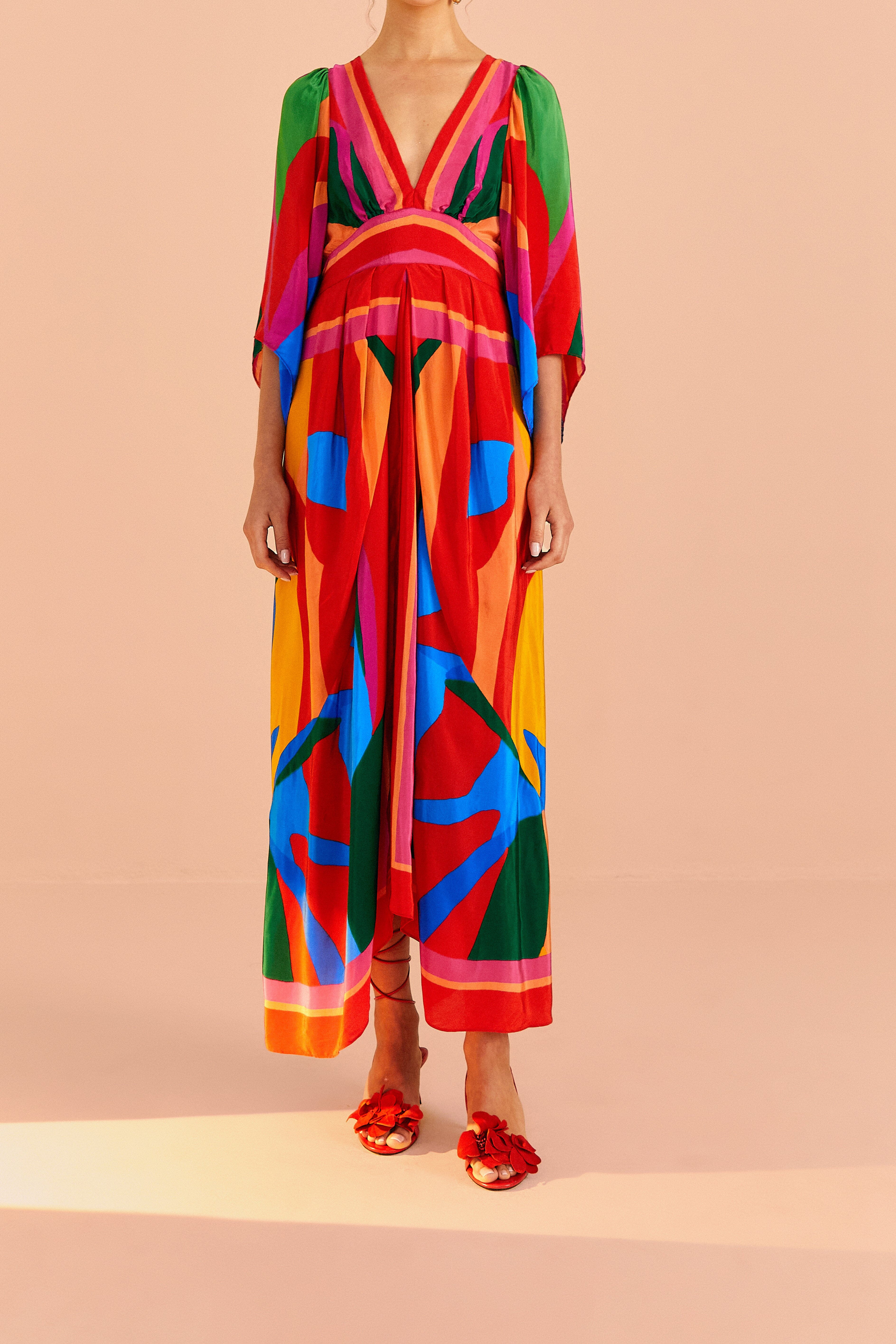 Colorful Leaves Midi Dress | FarmRio (US)