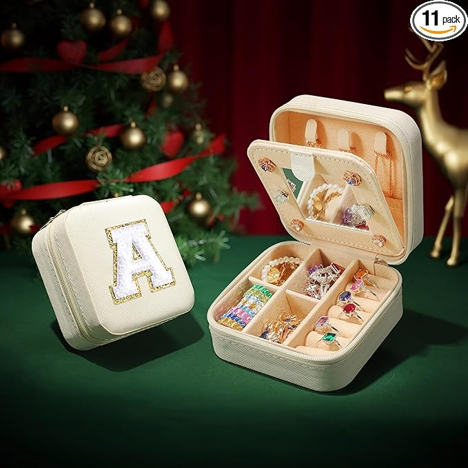 Parima Travel Essentials for Women Girls - Personalised Initial Jewelry Box, White Jewelry Boxes ... | Amazon (US)
