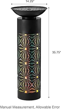 Glitzhome Modern Black Metal Cutout Water Fountain - 36'' Outdoor Bird Bath Fountain with LED Lig... | Amazon (US)